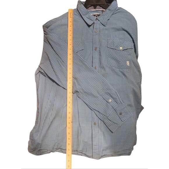 Lions Crest by English Laundry Men’s 4X Blue Check Button Down Casual Shirt - Picture 3 of 6